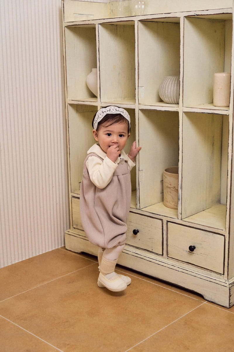 Bebe Nine - Korean Baby Fashion - #babygirlfashion - Bebe B Choco Waffle Dungarees - 10