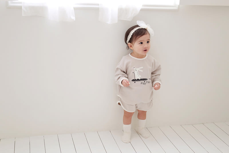 Bebe Nine - Korean Baby Fashion - #babylifestyle - Bebe B Rabbit Play Top Bottom Set - 10