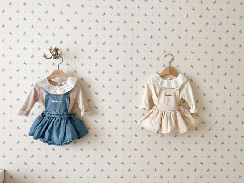 Bebe Nine - Korean Baby Fashion - #babylifestyle - Bebe B Butter Dungarees Skirt - 8