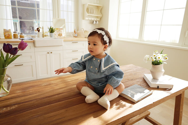 Bebe Nine - Korean Baby Fashion - #babylifestyle - Bebe B Twin Button Bloomers Top Bottom Set - 7