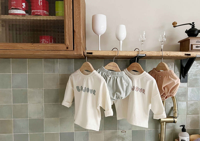 Bebe Nine - Korean Baby Fashion - #babylifestyle - Bebe B Bonju Top Bottom Set - 4