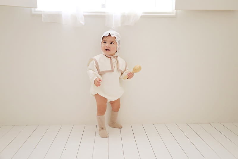 Bebe Nine - Korean Baby Fashion - #babyootd - Bebe B Classic Collar Body Suit - 5