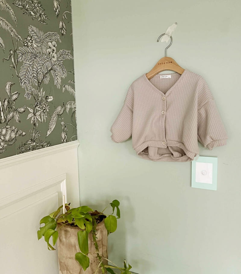 Bebe Nine - Korean Baby Fashion - #babyoutfit - Bebe B Delly Waffle Cardigan