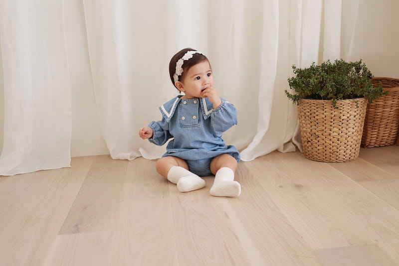 Bebe Nine - Korean Baby Fashion - #babyoutfit - Bebe B Twin Button Bloomers Top Bottom Set - 10