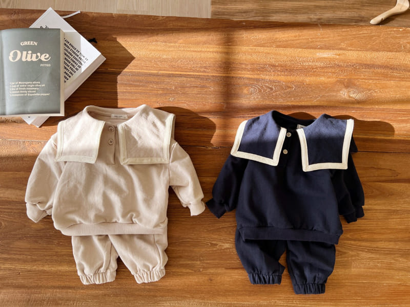 Bebe Nine - Korean Baby Fashion - #babyoutfit - Bebe B Classic Collar Top Bottom Set - 6