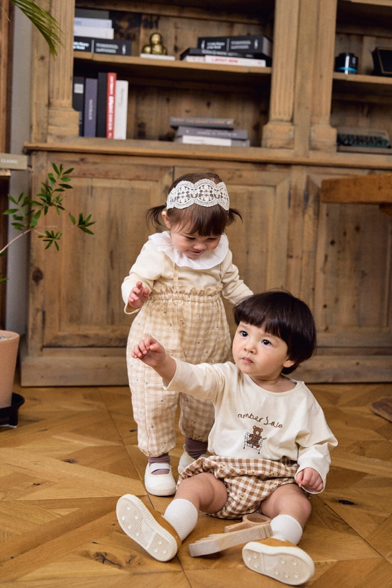 Bebe Nine - Korean Baby Fashion - #onlinebabyshop - Bebe B Bear Check Bloomers - 11