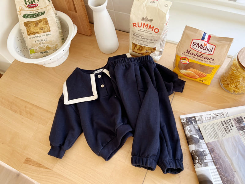 Bebe Nine - Korean Baby Fashion - #onlinebabyshop - Bebe B Classic Collar Top Bottom Set - 9