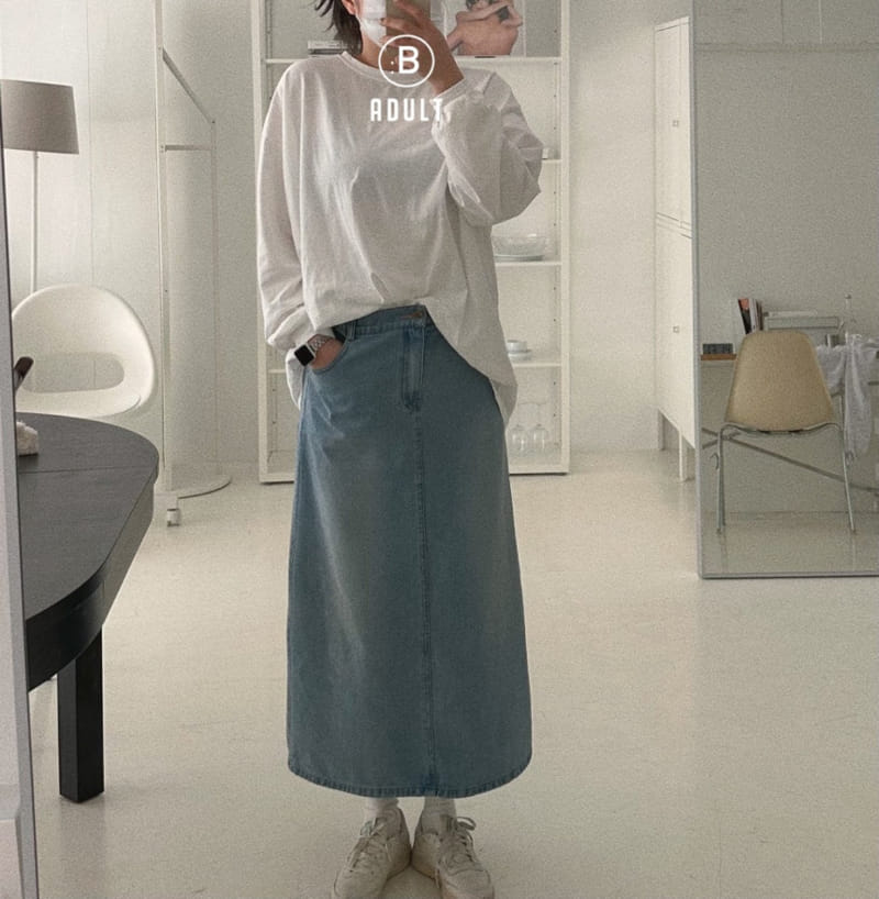 Bella Bambina - Korean Women Fashion - #pursuepretty - Adult Gogo Long Denim Skirt - 6