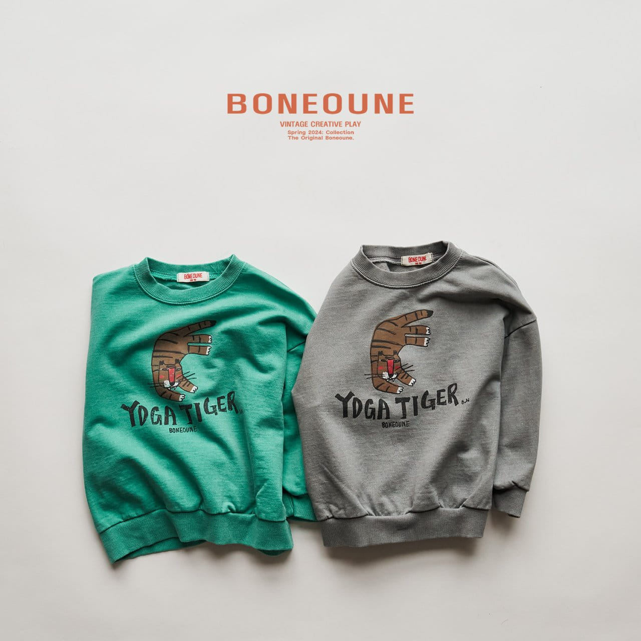 Boneoune - Korean Children Fashion - #discoveringself - Y Tiger Sweatshirt - 4