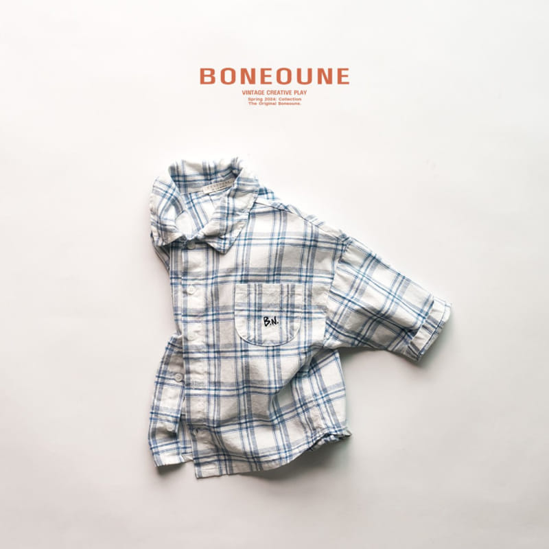 Boneoune - Korean Children Fashion - #kidsstore - Lila Check Shirt