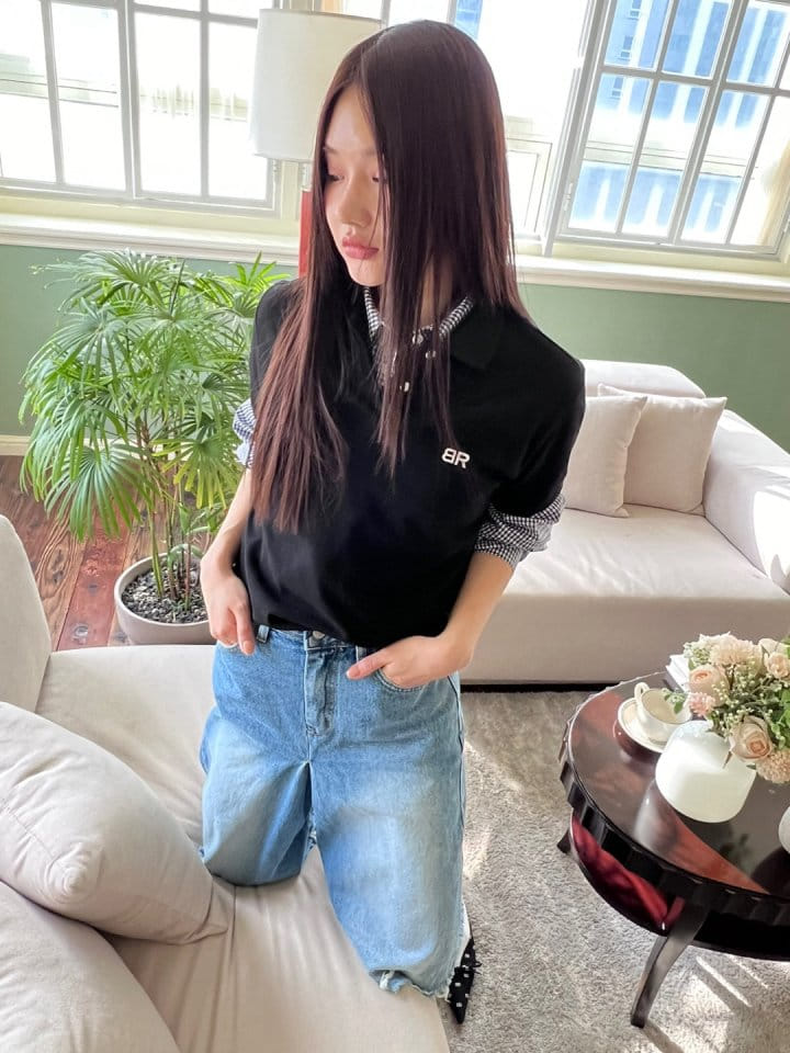 Bricklane - Korean Women Fashion - #momslook - BR Collar T-shirt - 2