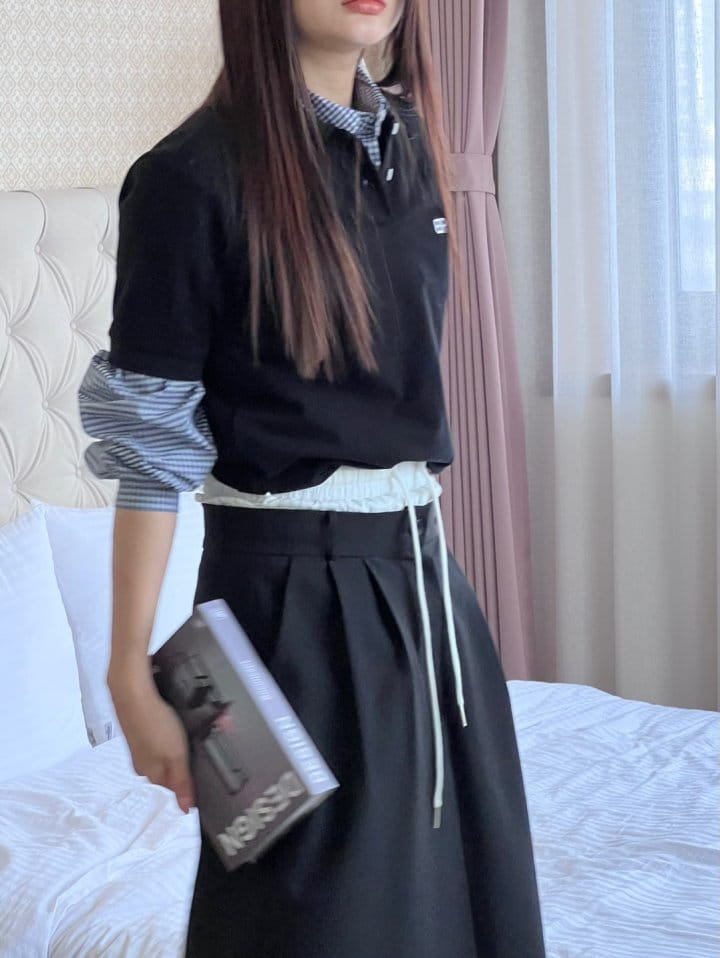 Bricklane - Korean Women Fashion - #momslook - BR Collar T-shirt - 8