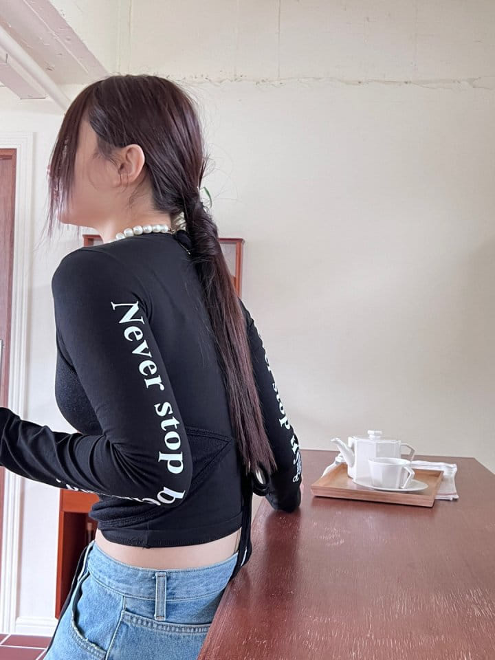 Bricklane - Korean Women Fashion - #momslook - Sleeve Never Stop Tee - 11