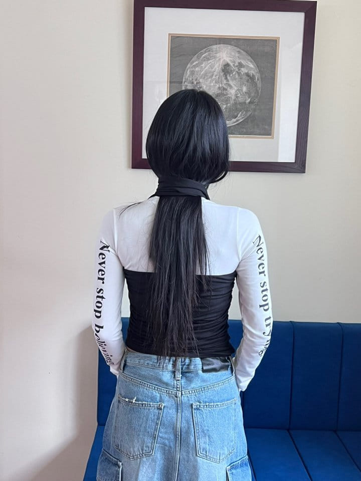 Bricklane - Korean Women Fashion - #momslook - Sleeve Never Stop Tee - 3