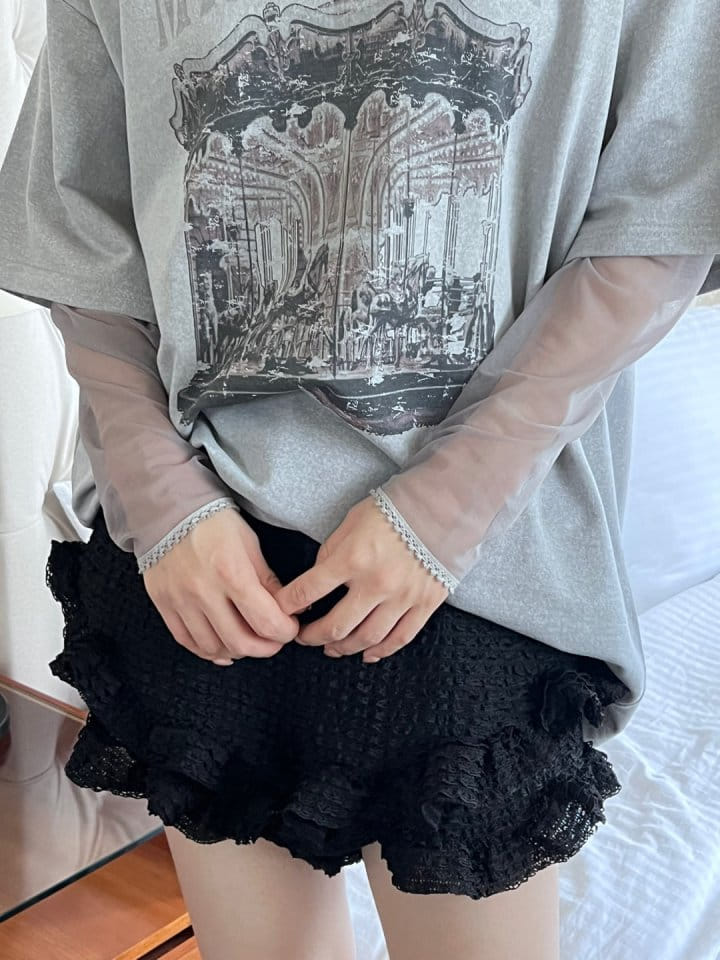 Bricklane - Korean Women Fashion - #momslook - All Love Double Frill Shorts - 7