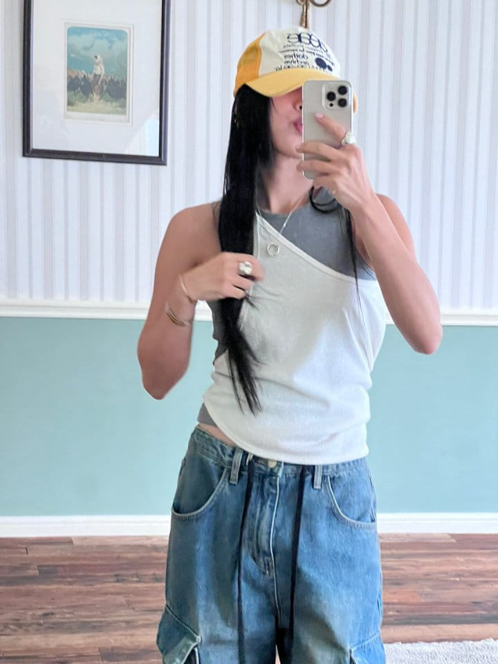 Bricklane - Korean Women Fashion - #womensfashion - Layer Halter Sleeveless Top - 10
