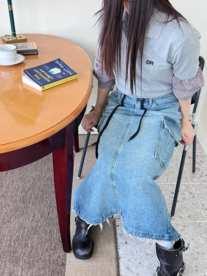 Bricklane - Korean Women Fashion - #womensfashion - Slit Denim Skirt - 10