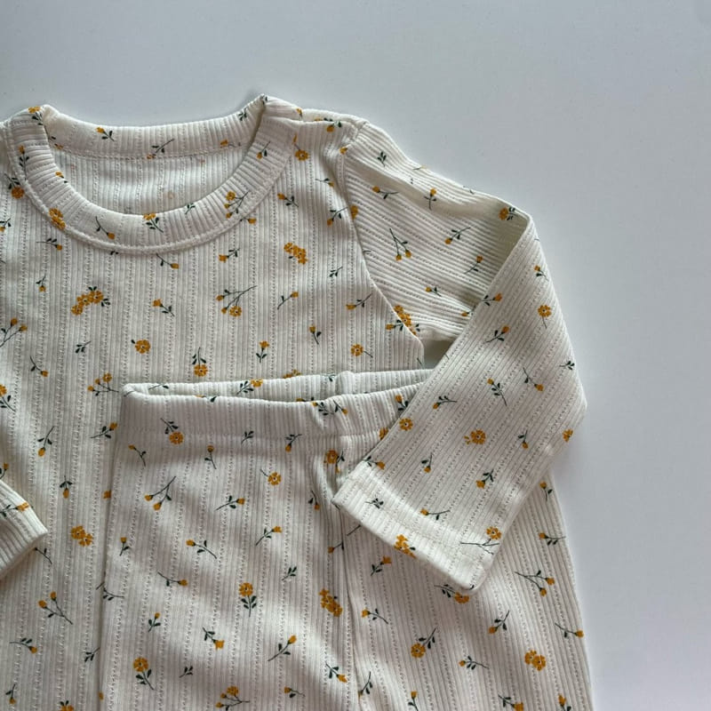 Brody Jane - Korean Children Fashion - #fashionkids - Yellow Flower Top Bottom Set - 2