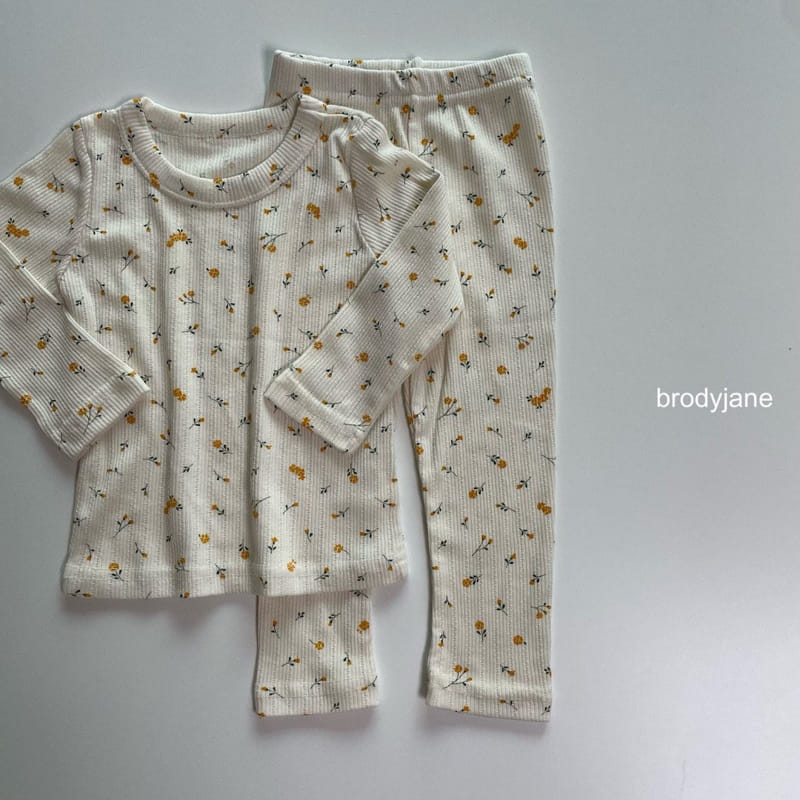 Brody Jane - Korean Children Fashion - #kidsshorts - Yellow Flower Top Bottom Set - 4