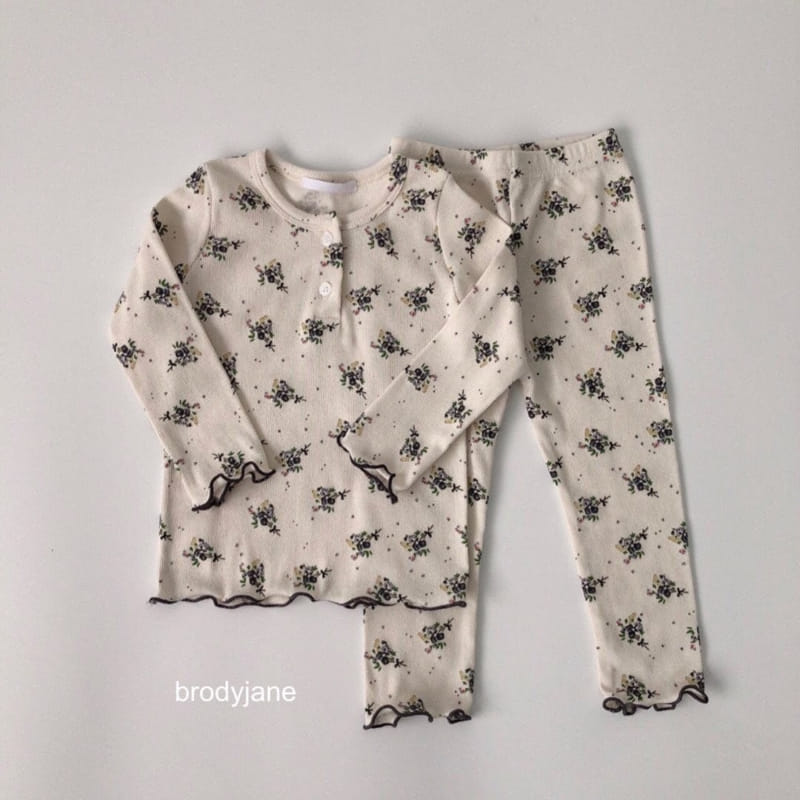 Brody Jane - Korean Children Fashion - #kidzfashiontrend - Bouquet Button Top Bottom Set - 3