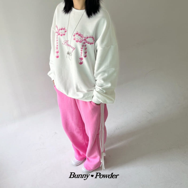 Bunny Powder - Korean Women Fashion - #womensfashion - Adult Pearl Ribbon Sweatshirt