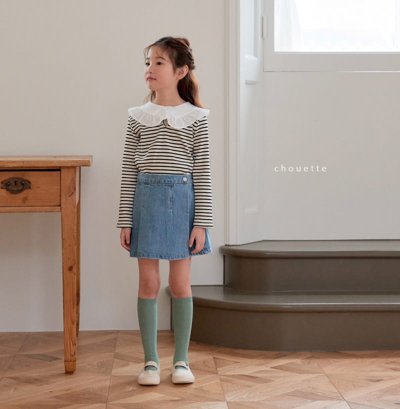 Chouette - Korean Children Fashion - #designkidswear - Denim Wrinkle Curot Pants - 9