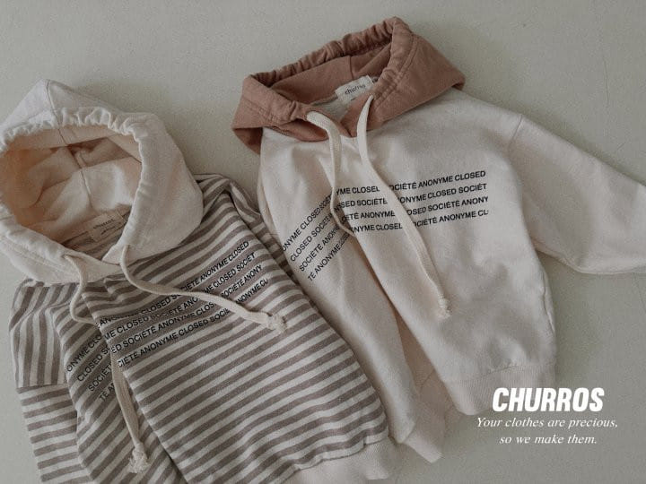 Churros - Korean Children Fashion - #fashionkids - Lettering Color Hoody Tee - 6