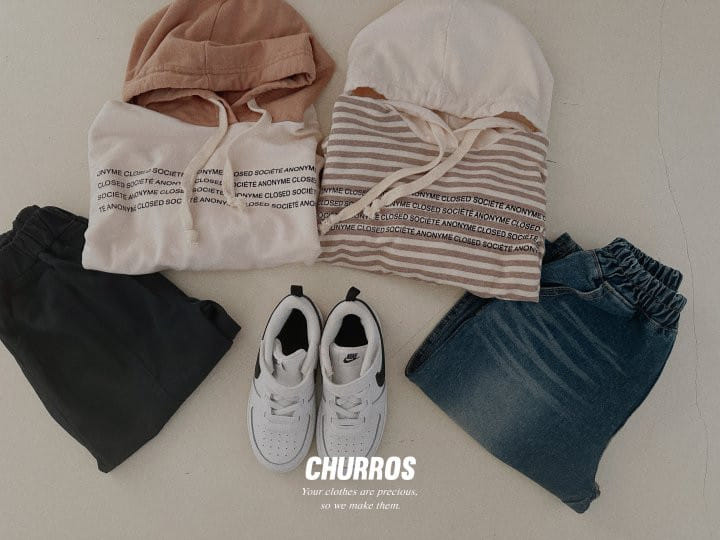Churros - Korean Children Fashion - #kidzfashiontrend - Lettering Color Hoody Tee - 9