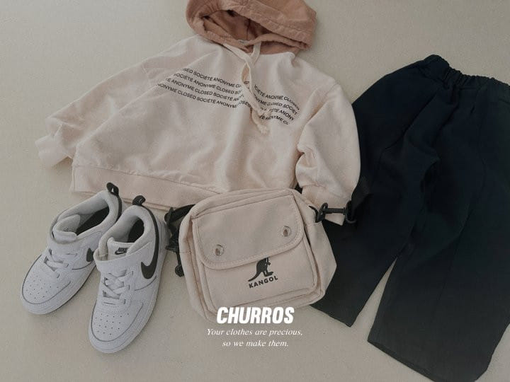 Churros - Korean Children Fashion - #littlefashionista - Lettering Color Hoody Tee - 11