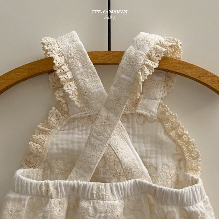 Ciel De Maman - Korean Baby Fashion - #babyoutfit - Lace Dungarees - 2