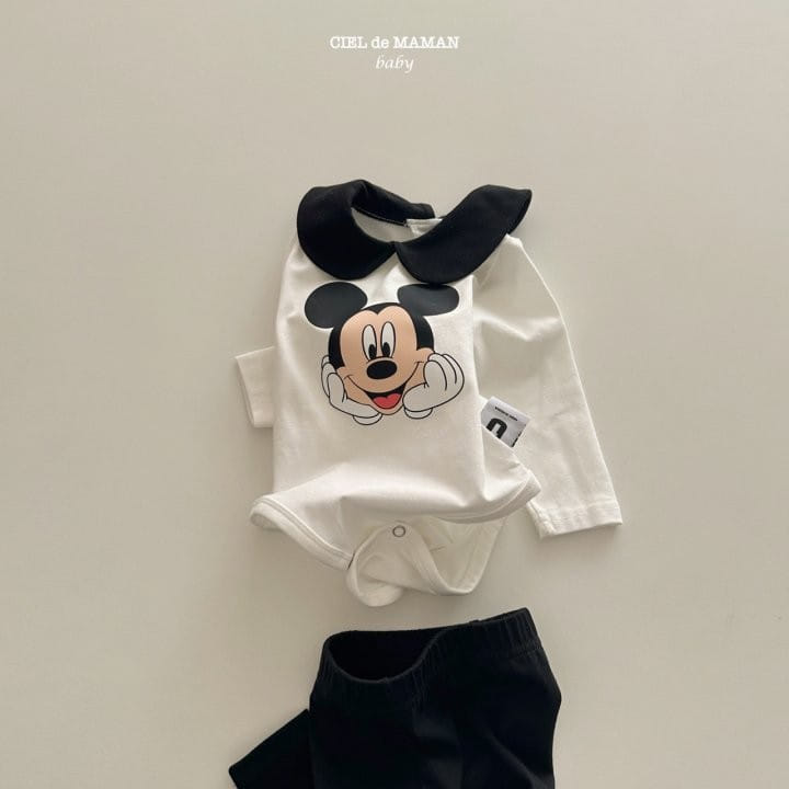 Ciel De Maman - Korean Baby Fashion - #babywear - Circle Collar M Body Suit - 2