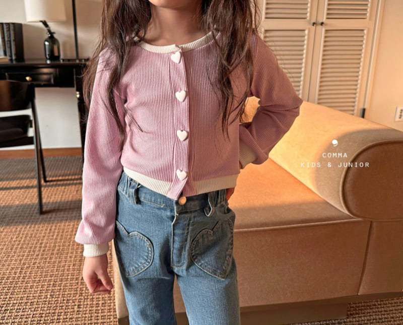Comma - Korean Children Fashion - #Kfashion4kids - Heart Cardigan