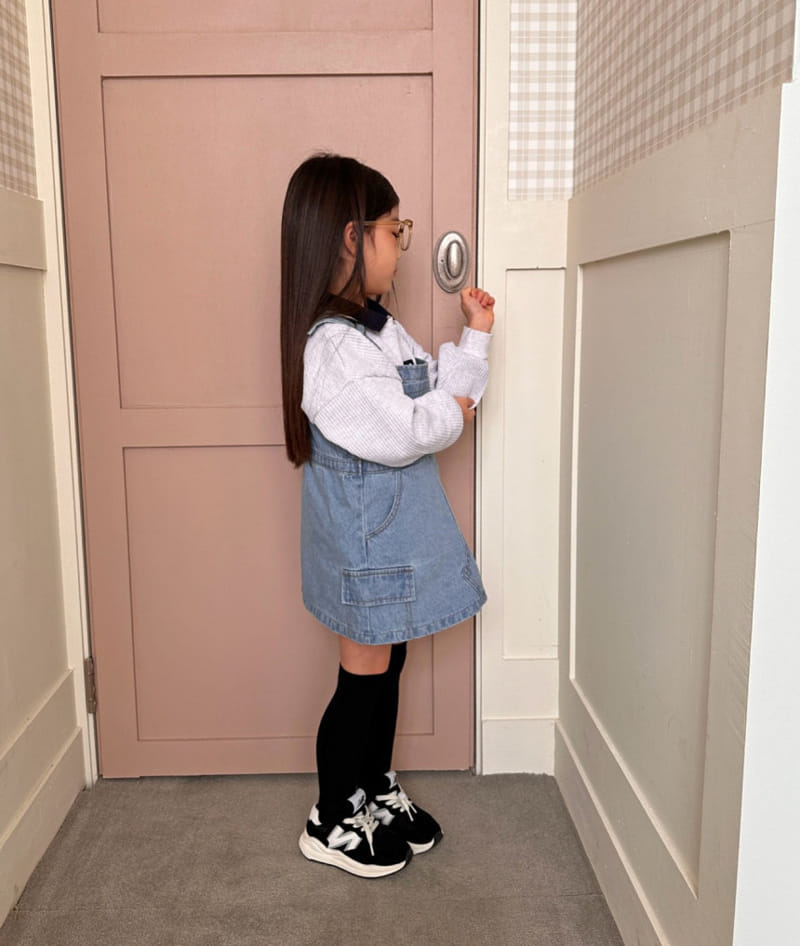 Comma - Korean Children Fashion - #Kfashion4kids - Denim Dungarees One-Piece - 8