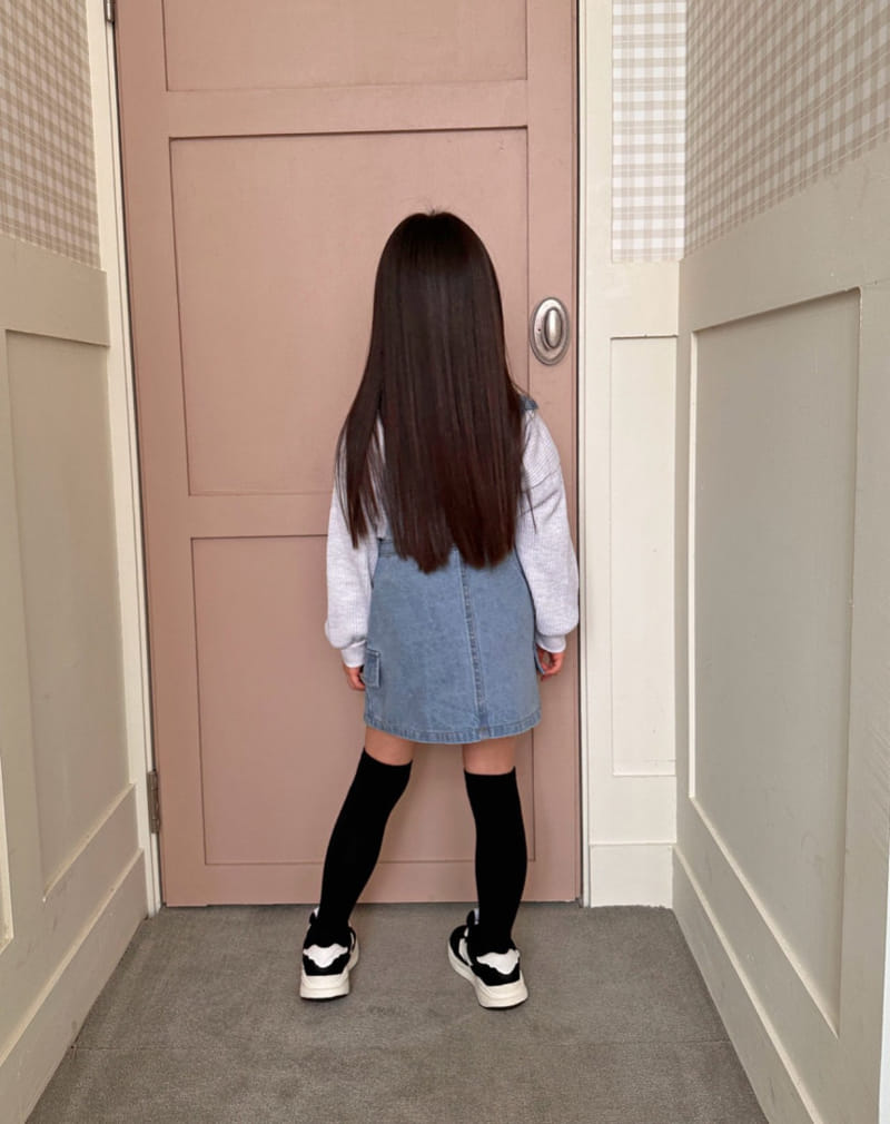 Comma - Korean Children Fashion - #discoveringself - Denim Dungarees One-Piece - 4