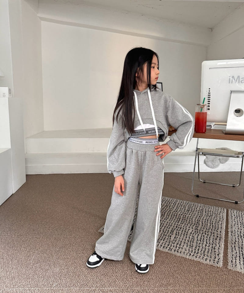 Comma - Korean Children Fashion - #kidsstore - Two Line Hoody  - 2