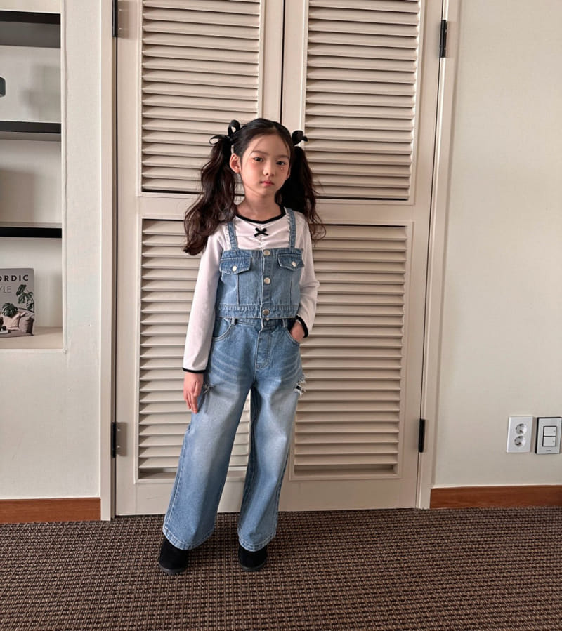 Comma - Korean Children Fashion - #minifashionista - Denim Bustier - 10