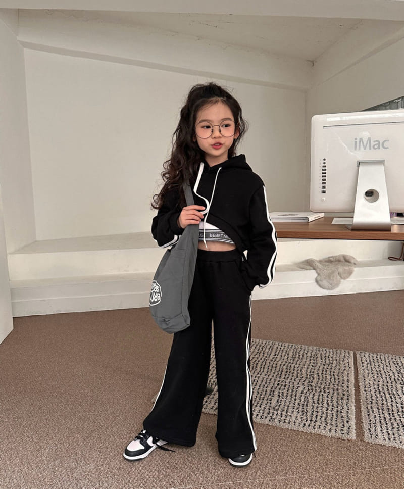 Comma - Korean Children Fashion - #todddlerfashion - Two Line Hoody  - 9