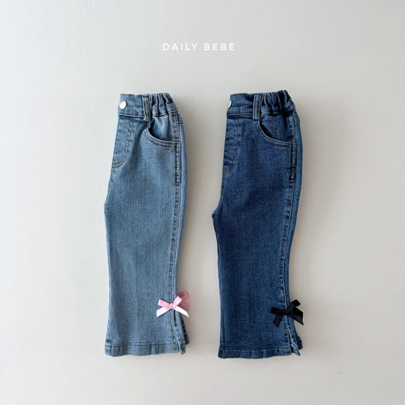 Daily Bebe - Korean Children Fashion - #childrensboutique - Ribbon Boots Cut Denim