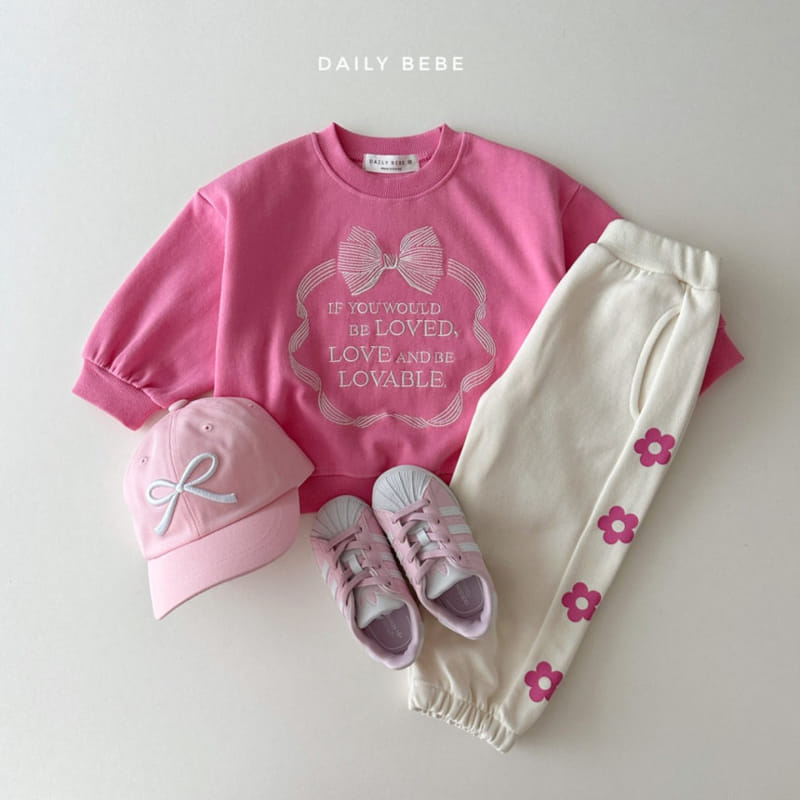 Daily Bebe - Korean Children Fashion - #childofig - Ribbon Embroidery Sweatshirt - 4