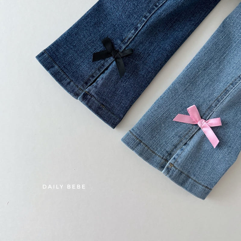 Daily Bebe - Korean Children Fashion - #discoveringself - Ribbon Boots Cut Denim - 4