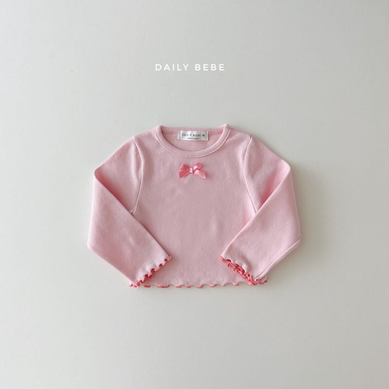 Daily Bebe - Korean Children Fashion - #fashionkids - Ribbon Crop Tee - 10