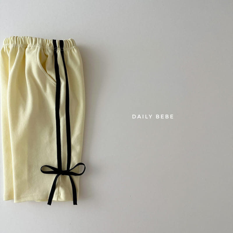 Daily Bebe - Korean Children Fashion - #kidzfashiontrend - Ribbon Tape Top Bottom Set - 9