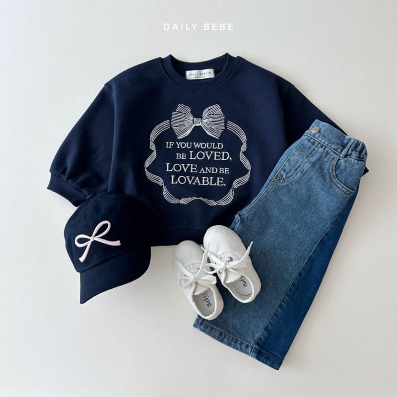 Daily Bebe - Korean Children Fashion - #kidzfashiontrend - Ribbon Embroidery Sweatshirt - 10
