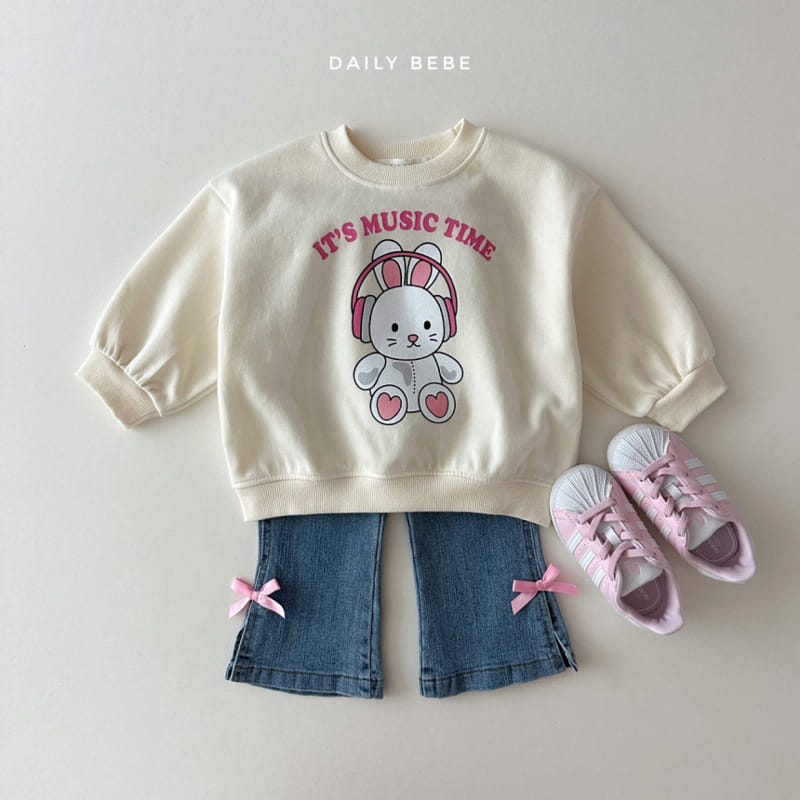 Daily Bebe - Korean Children Fashion - #magicofchildhood - Ribbon Boots Cut Denim - 10