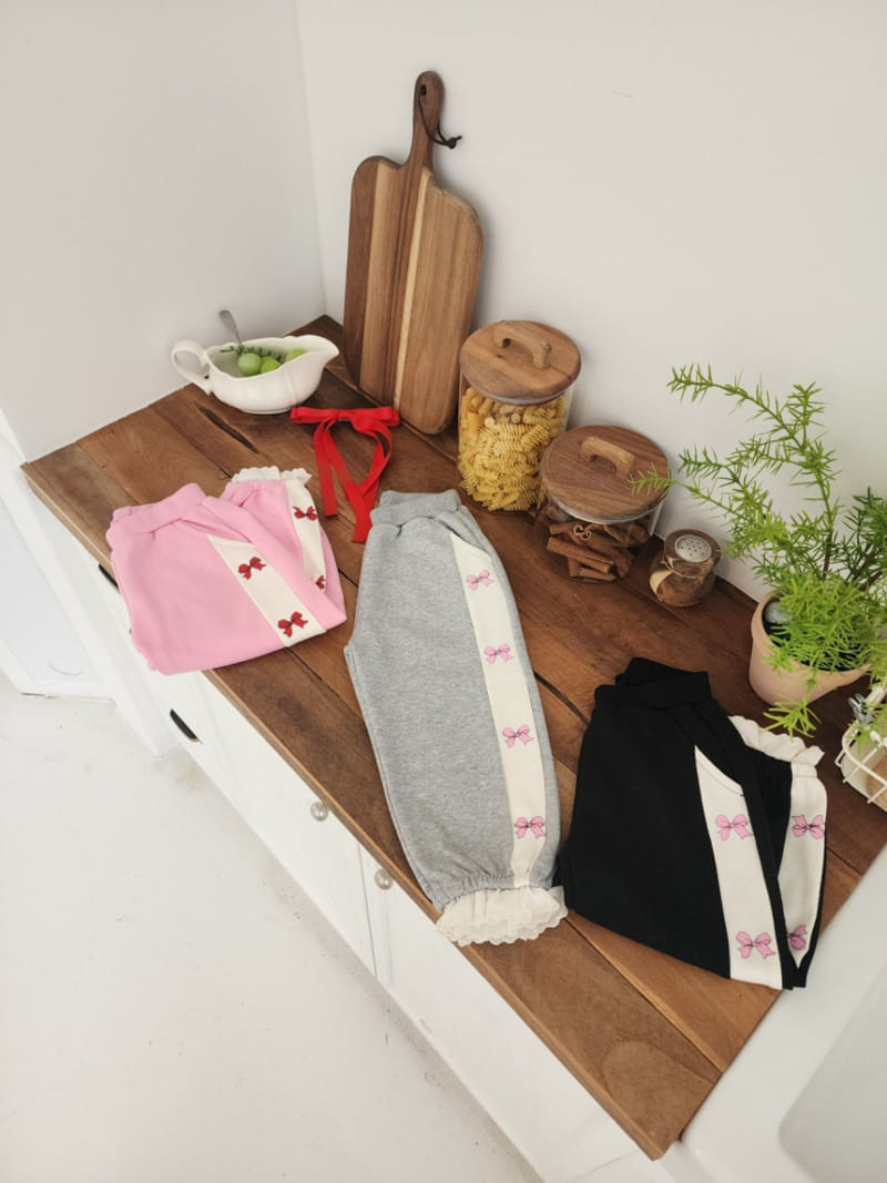 Dalla - Korean Children Fashion - #fashionkids - Color Ribbon Jogger Pants - 10