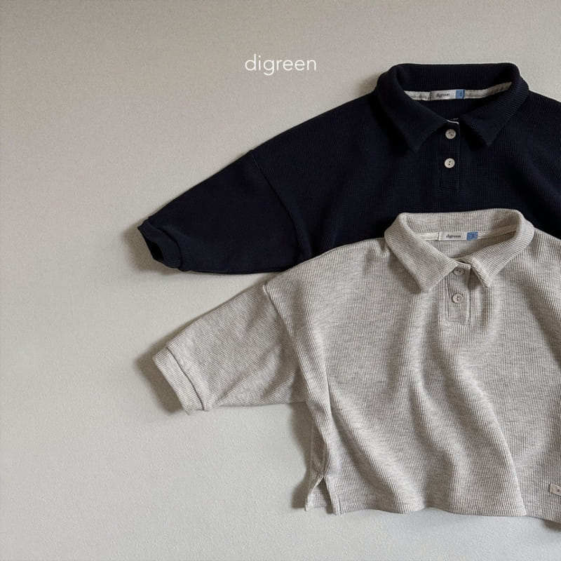 Digreen - Korean Children Fashion - #kidzfashiontrend - Collar Waffle Tee - 2