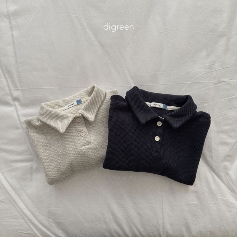 Digreen - Korean Children Fashion - #Kfashion4kids - Collar Waffle Tee - 4