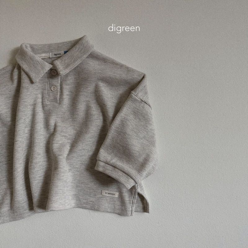 Digreen - Korean Children Fashion - #prettylittlegirls - Collar Waffle Tee - 7