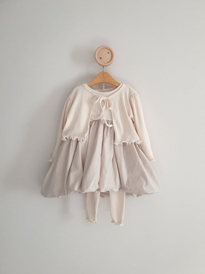 Eclair - Korean Children Fashion - #todddlerfashion - Cream One-Pice - 2