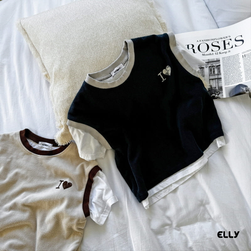 Ellymolly - Korean Children Fashion - #toddlerclothing - I Love Combi Tee - 2